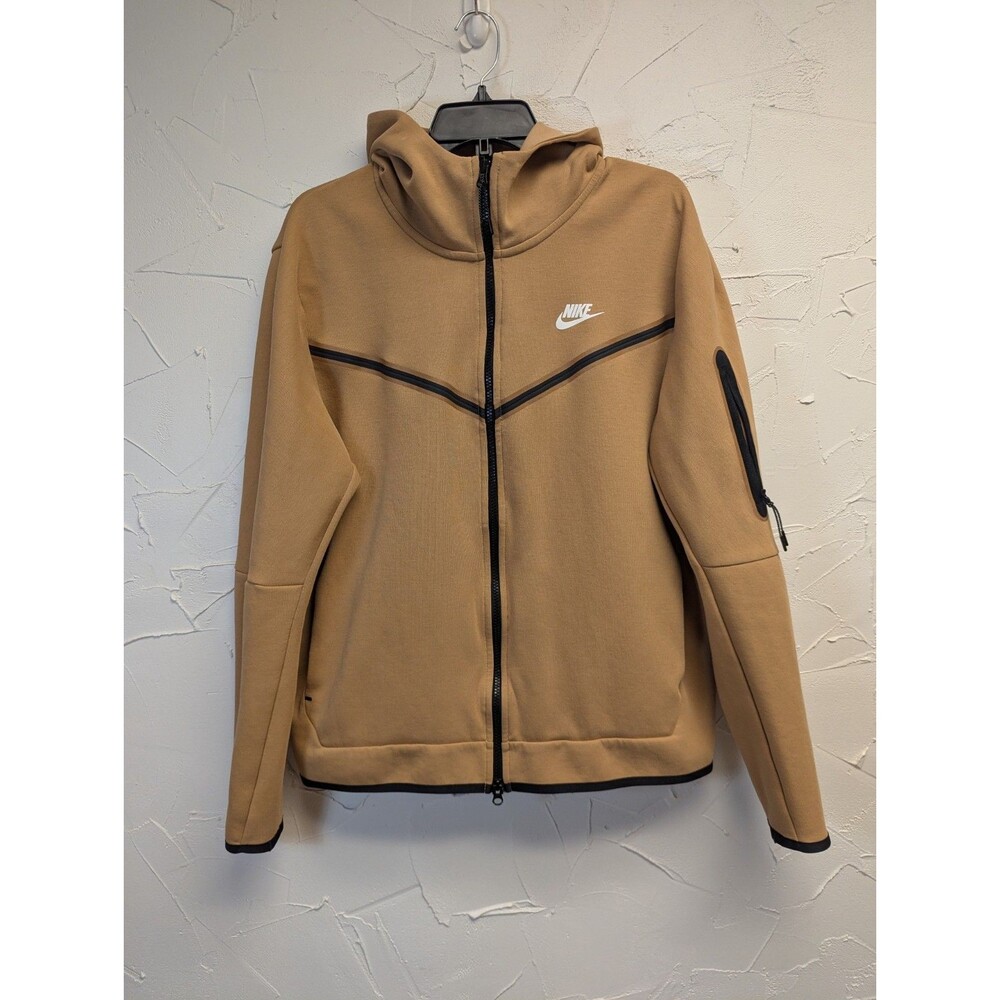 Nike Tech Fleece Windrunner Hoodie Full Zip Jacket Tan Men’s Size L